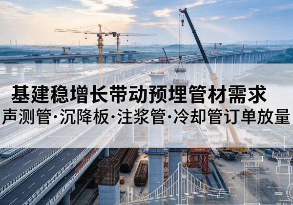 祁门基建稳增长带动预埋监测管材需求，声测管、沉降板、注浆管订单持续放量